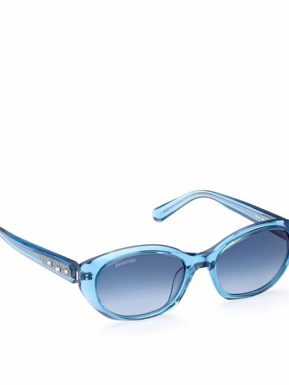 Swarovski SK 384 90W Blue Crystal Oval Plastic Sunglasses Frame 53-18-140